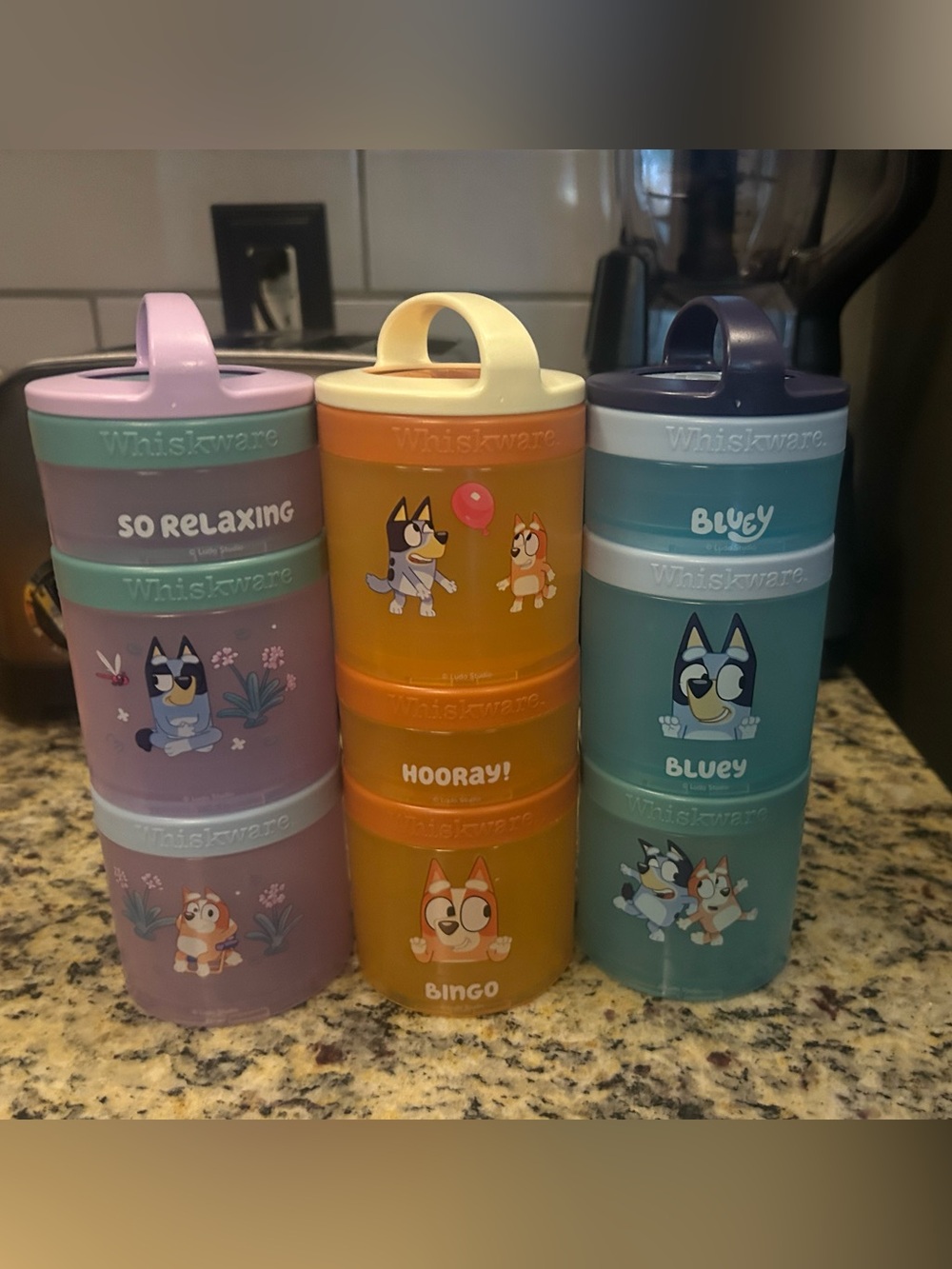 Whiskware Bluey Stackable Snack Containers - Set of 3